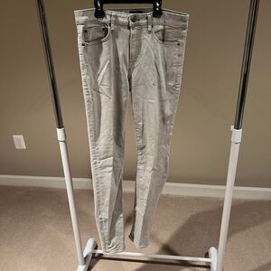 Express Men's Grey and Silver Skinny Jeans